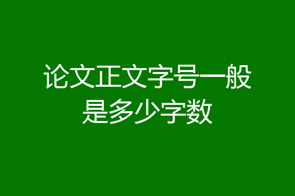 论文正文字号一般是多少字数