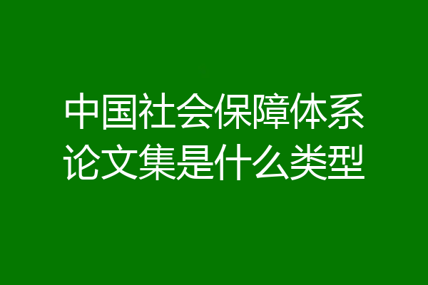 中国社会保障体系论文集是什么类型