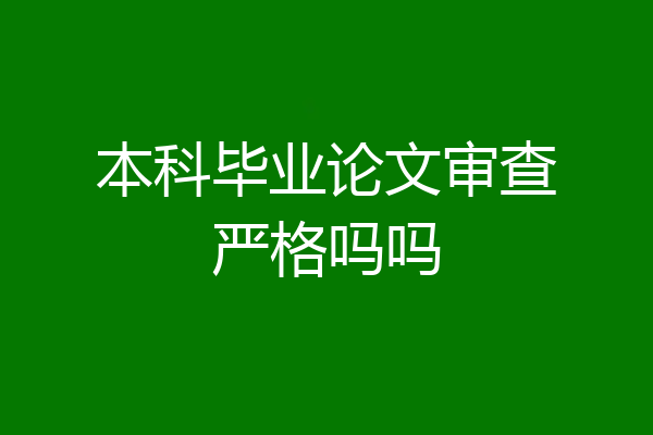 本科毕业论文审查严格吗吗