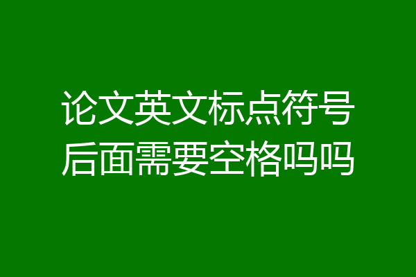 论文英文标点符号后面需要空格吗吗