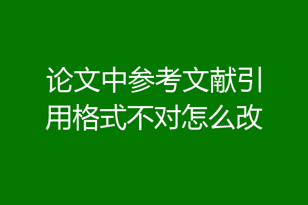 论文中参考文献引用格式不对怎么改