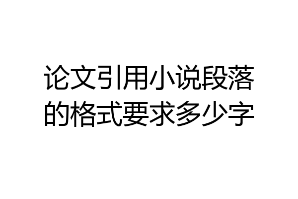 论文引用小说段落的格式要求多少字