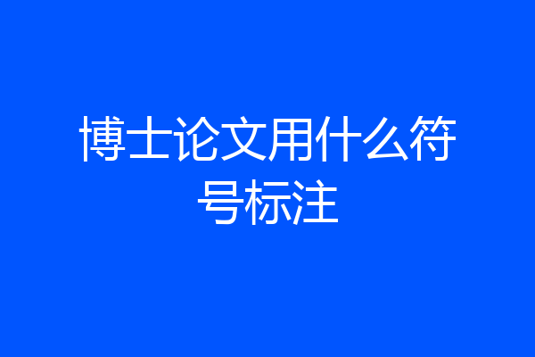博士论文用什么符号标注