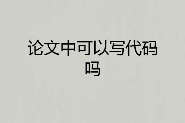 论文中可以写代码吗