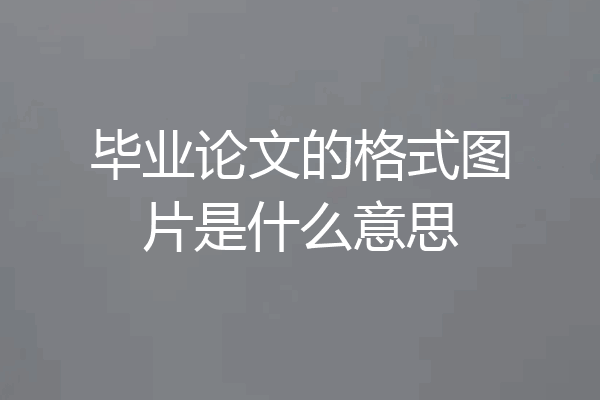 毕业论文的格式图片是什么意思