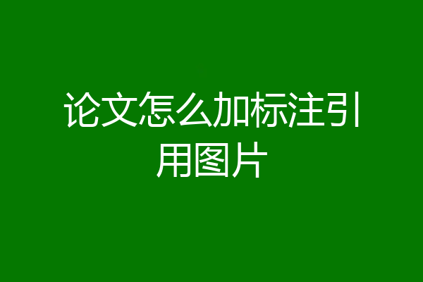 论文怎么加标注引用图片