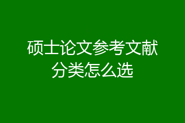 硕士论文参考文献分类怎么选