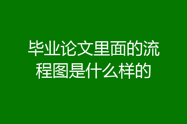 毕业论文里面的流程图是什么样的