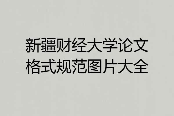 新疆财经大学论文格式规范图片大全