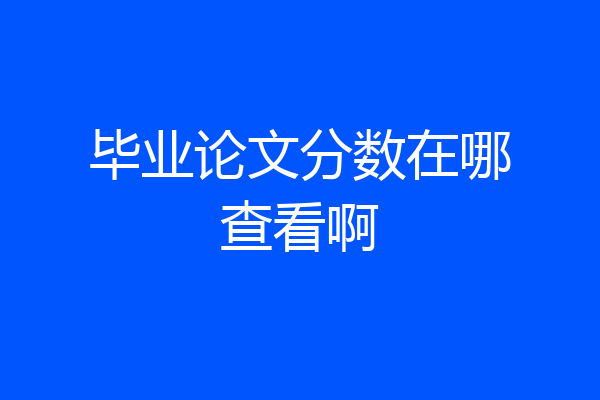 毕业论文分数在哪查看啊