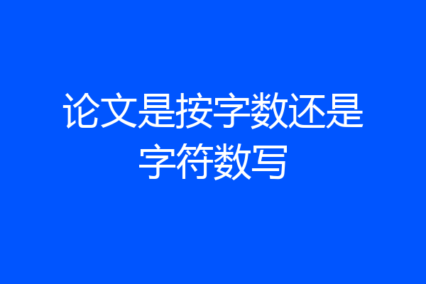 论文是按字数还是字符数写