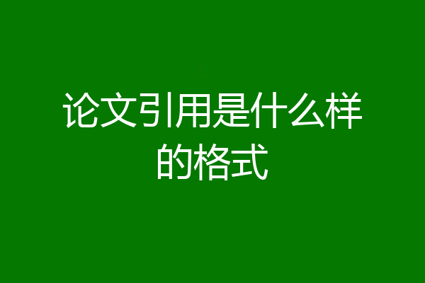 论文引用是什么样的格式