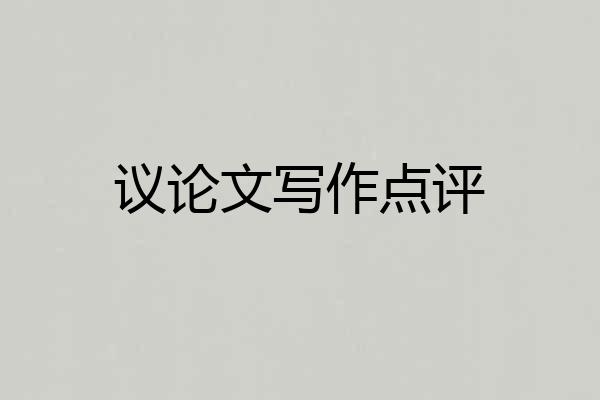 议论文写作点评