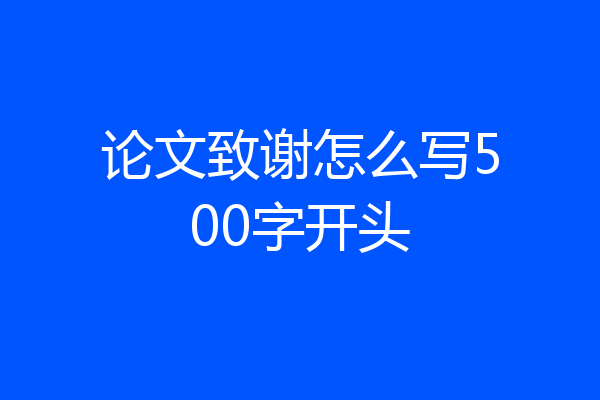 论文致谢怎么写500字开头