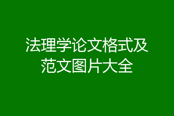 法理学论文格式及范文图片大全