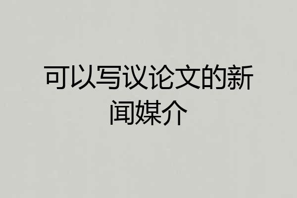可以写议论文的新闻媒介