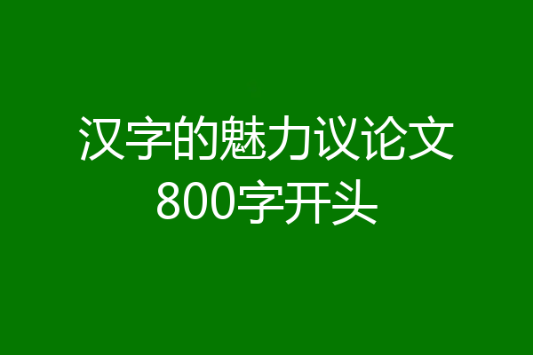 汉字的魅力议论文800字开头