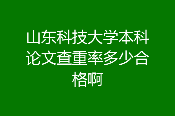 山东科技大学本科论文查重率多少合格啊