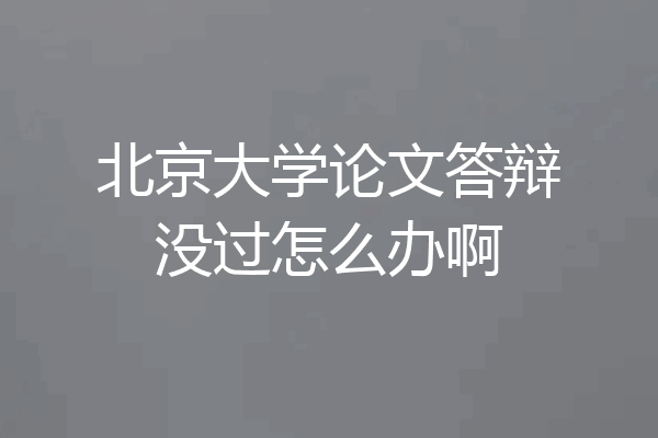 北京大学论文答辩没过怎么办啊