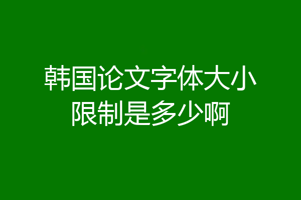 韩国论文字体大小限制是多少啊
