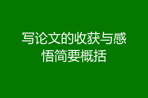 写论文的收获与感悟简要概括