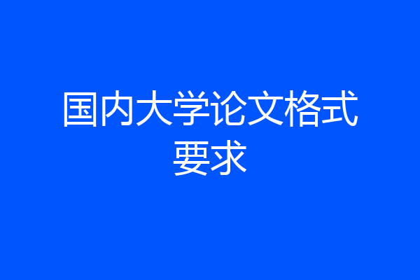 国内大学论文格式要求