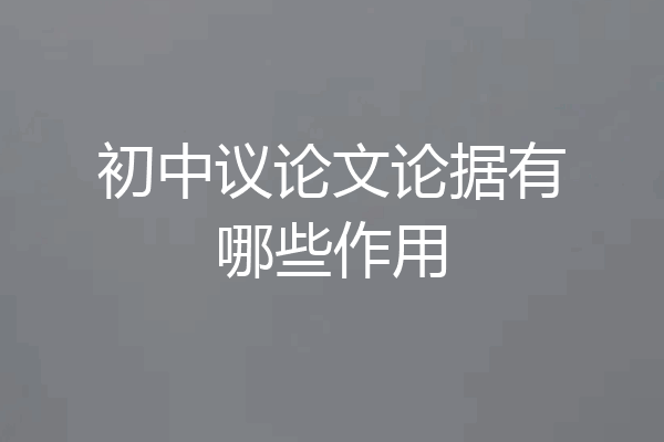 初中议论文论据有哪些作用
