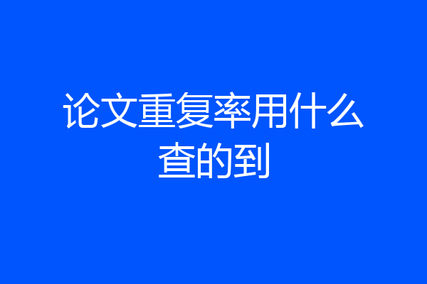 论文重复率用什么查的到