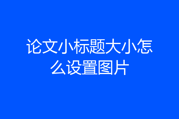 论文小标题大小怎么设置图片