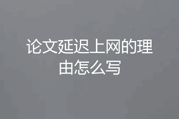 论文延迟上网的理由怎么写
