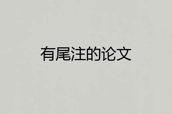 有尾注的论文