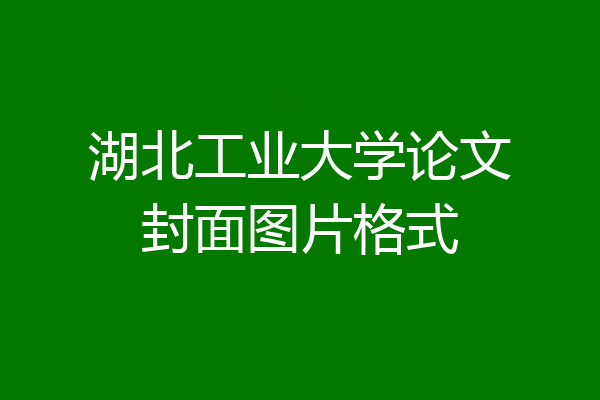 湖北工业大学论文封面图片格式