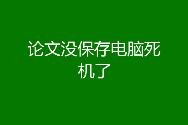 论文没保存电脑死机了