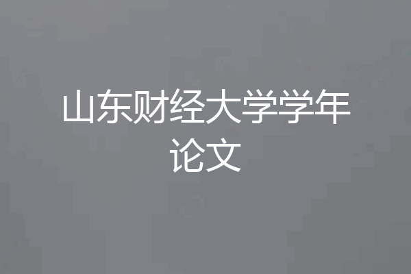 山东财经大学学年论文