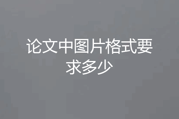 论文中图片格式要求多少