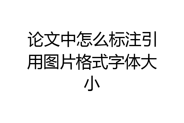 论文中怎么标注引用图片格式字体大小