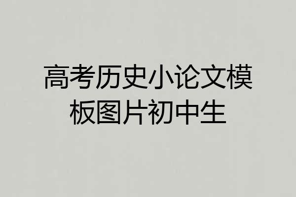 高考历史小论文模板图片初中生