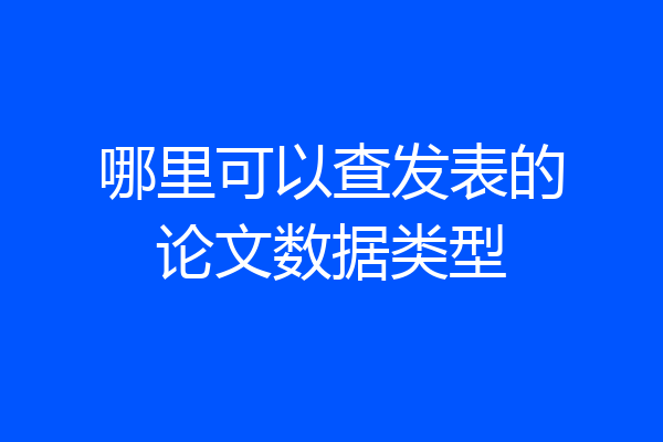 哪里可以查发表的论文数据类型