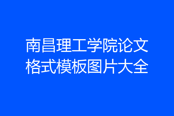 南昌理工学院论文格式模板图片大全