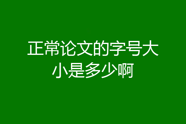 正常论文的字号大小是多少啊