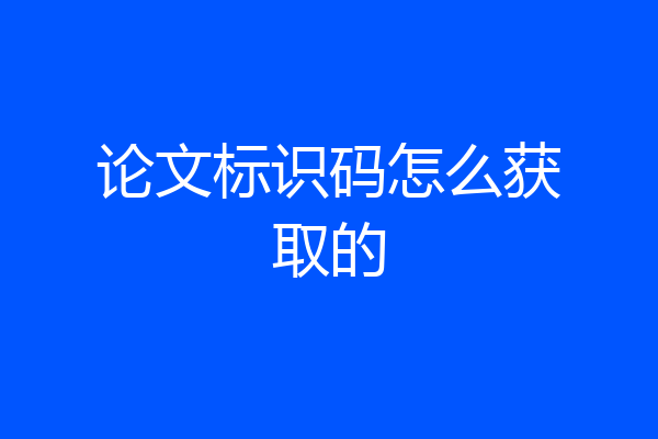 论文标识码怎么获取的
