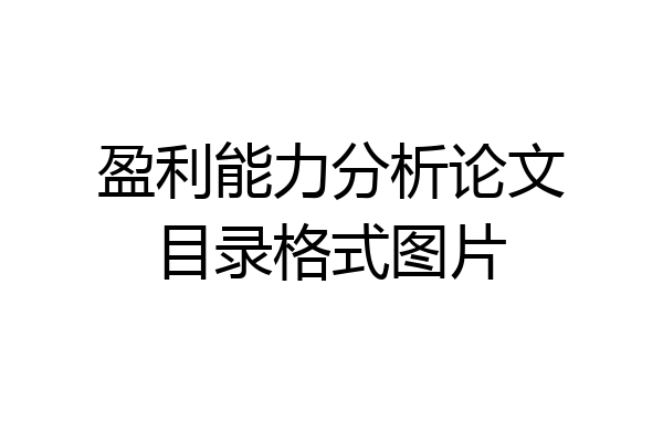 盈利能力分析论文目录格式图片