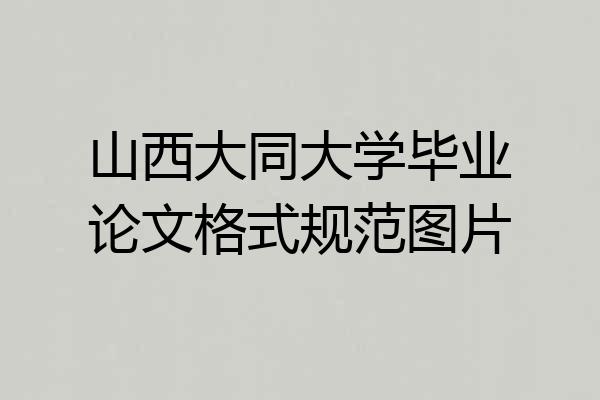 山西大同大学毕业论文格式规范图片