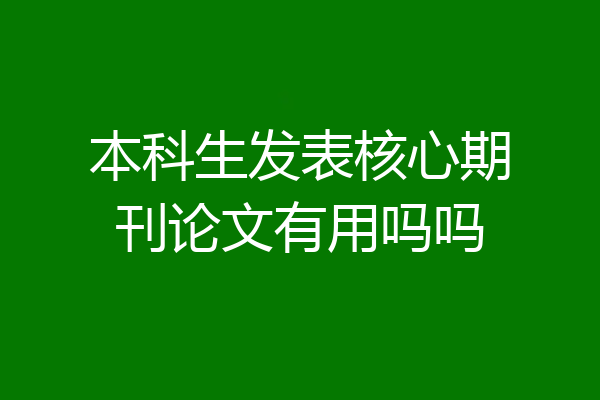 本科生发表核心期刊论文有用吗吗