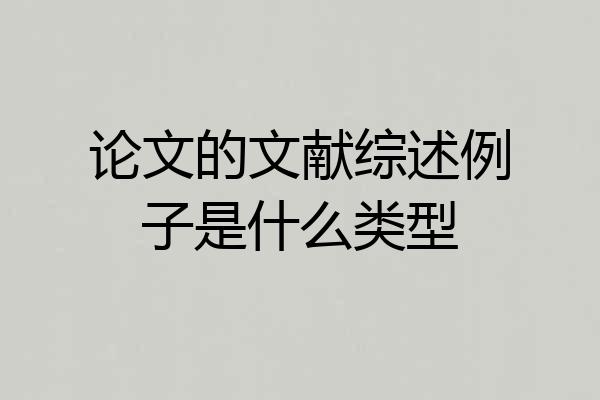 论文的文献综述例子是什么类型