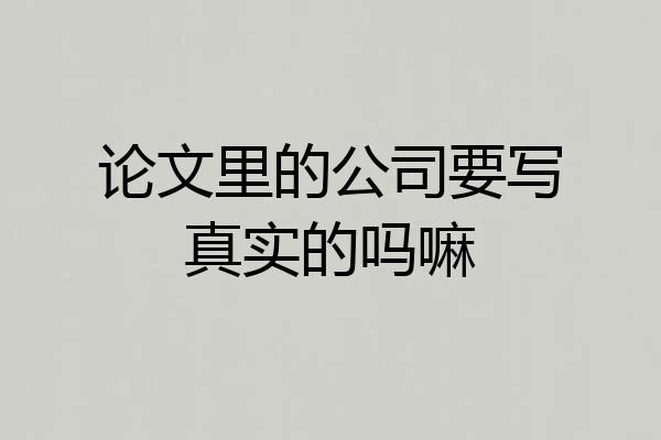 论文里的公司要写真实的吗嘛