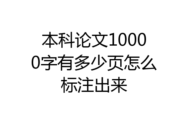 本科论文10000字有多少页怎么标注出来
