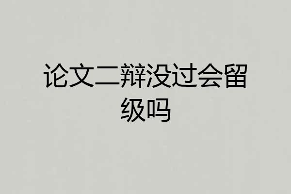 论文二辩没过会留级吗