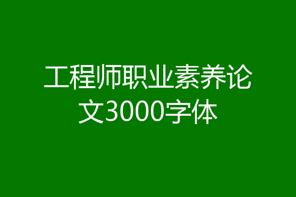 工程师职业素养论文3000字体