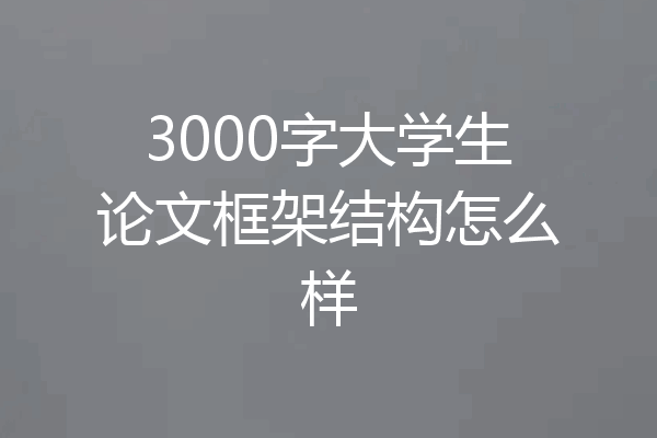 3000字大学生论文框架结构怎么样